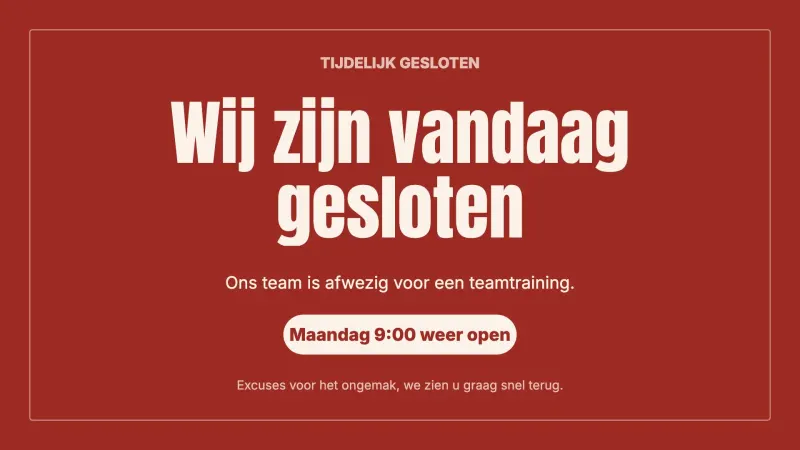 Tijdelijk gesloten
