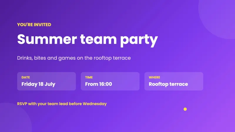 Event announcement