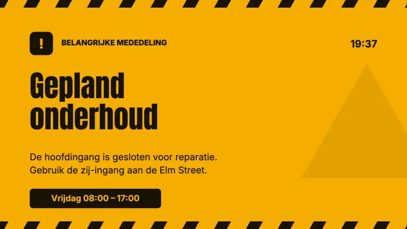Belangrijke mededeling