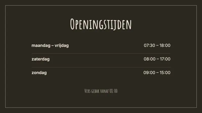 Openingstijden