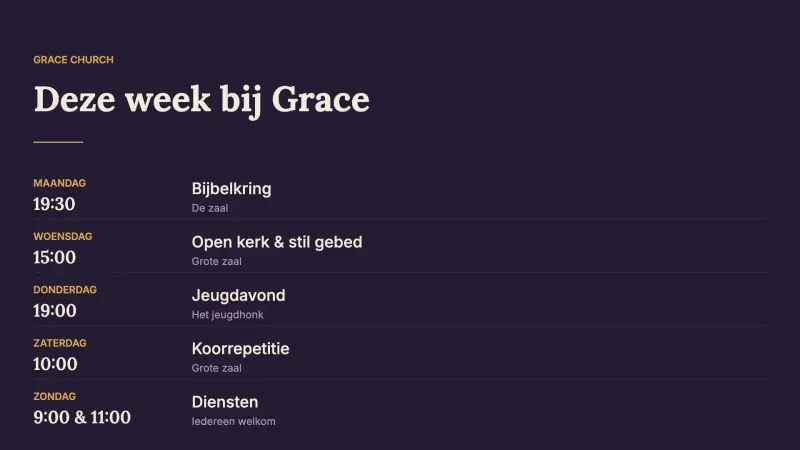 Weekprogramma