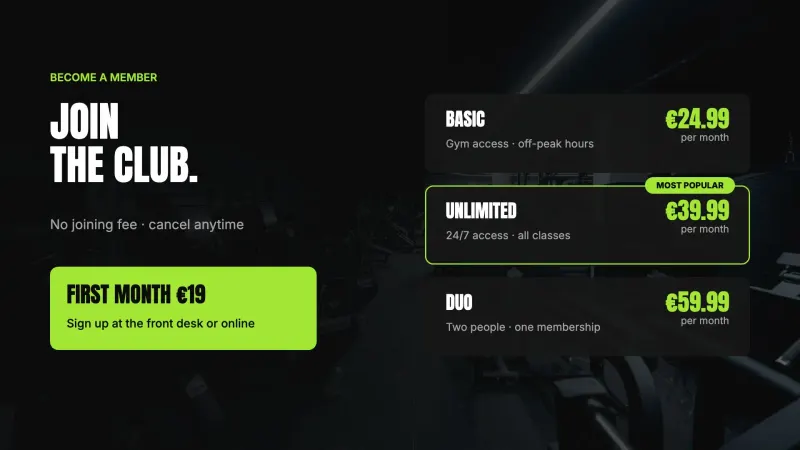 Membership promo
