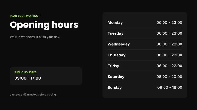 Opening hours