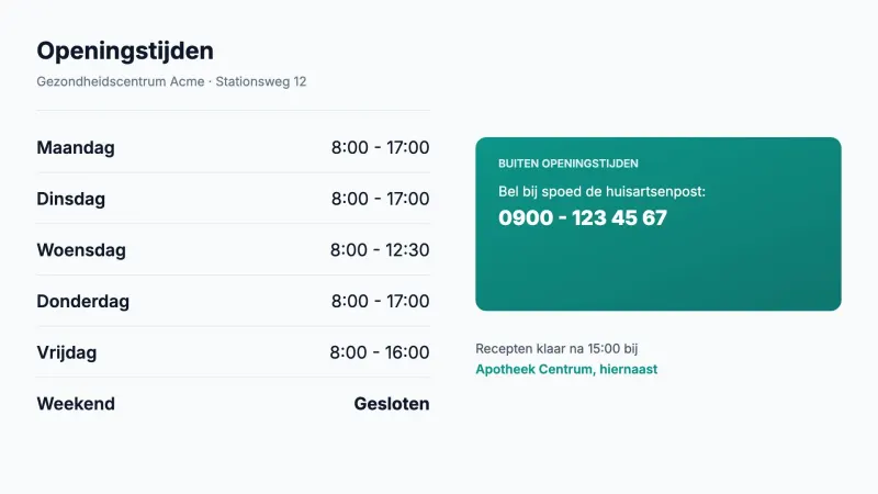 Praktijktijden