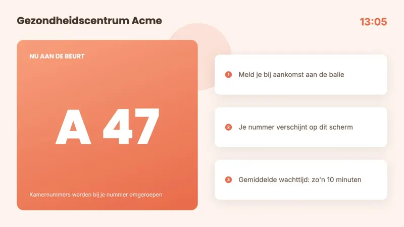 Volgnummerbord · Warm
