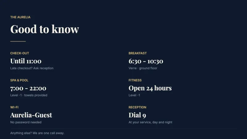 Guest info board
