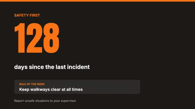 Safety scoreboard
