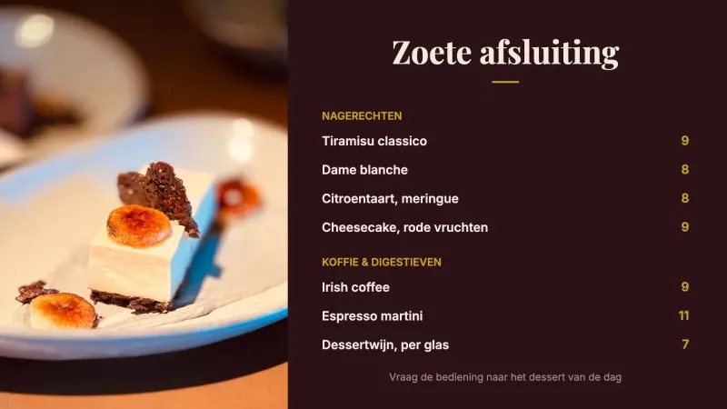 Desserts & dranken