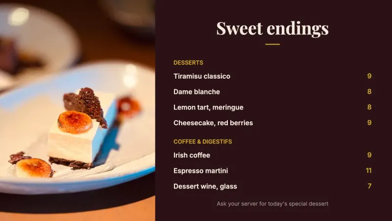 Desserts & drinks