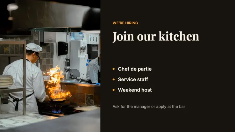 Kitchen hiring