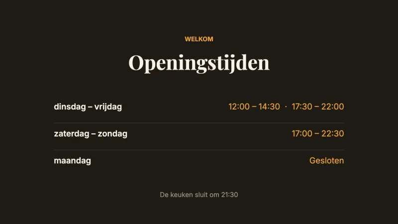 Openingstijden