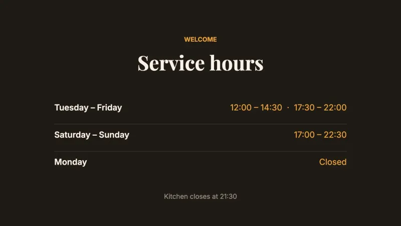 Service hours