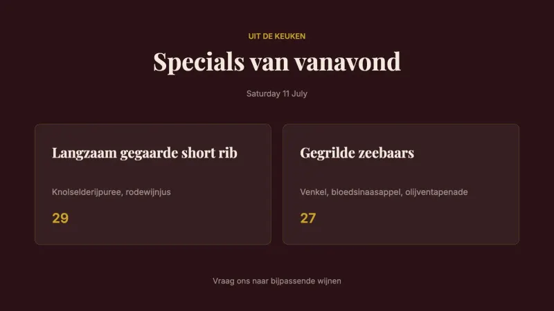Specials van vanavond