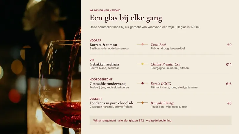 Wijn bij elke gang
