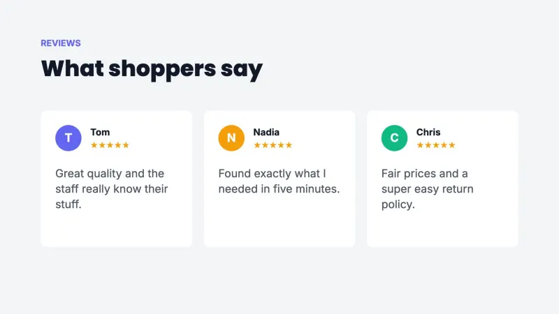 Shopper reviews