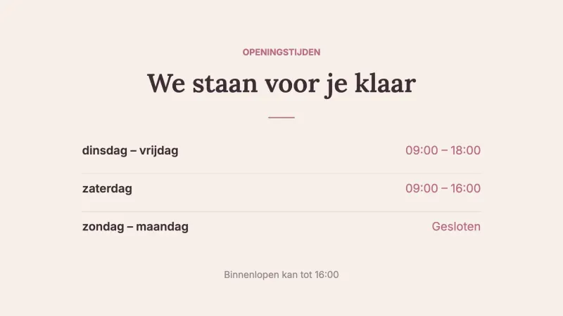 Openingstijden