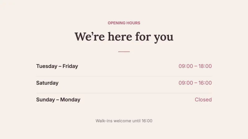 Opening hours