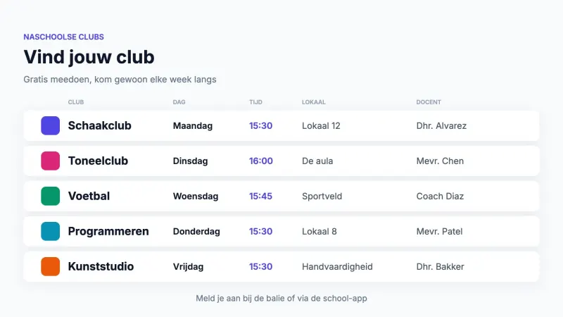 Naschoolse clubs