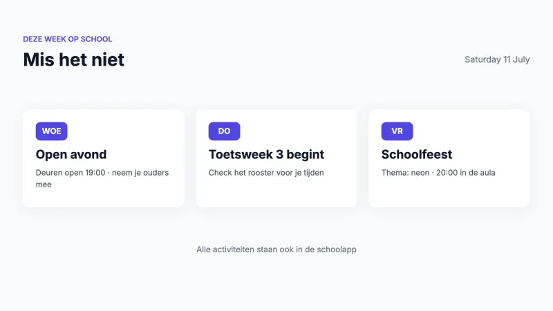 Deze week op school