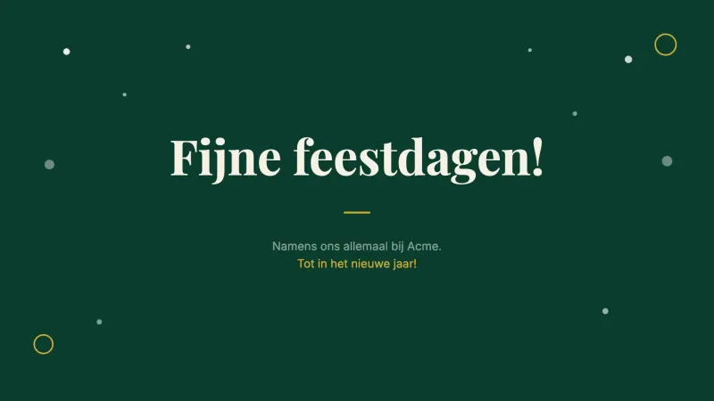 Fijne feestdagen