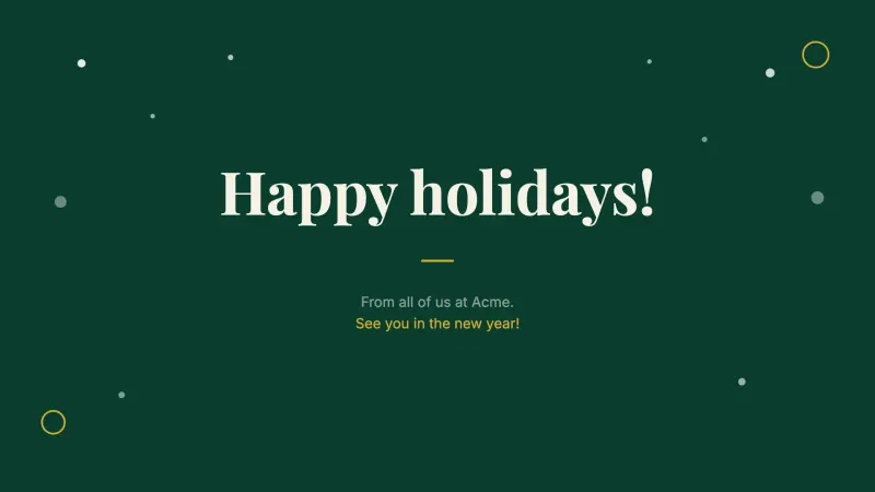 Happy holidays