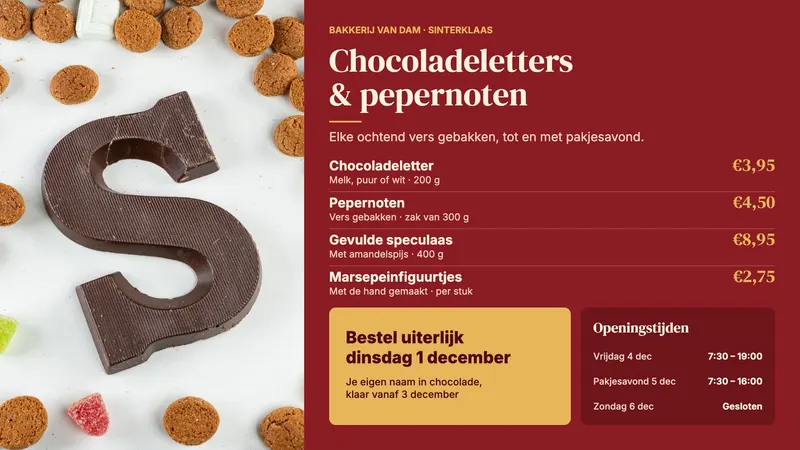 Sinterklaas bij de bakker