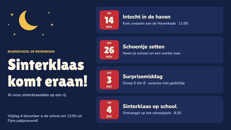 Sinterklaas op school